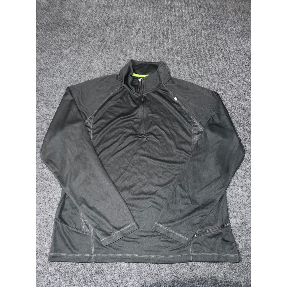 NordicTrack Mens Quarter Zip Pullover Black Large Athletic Activewear Top